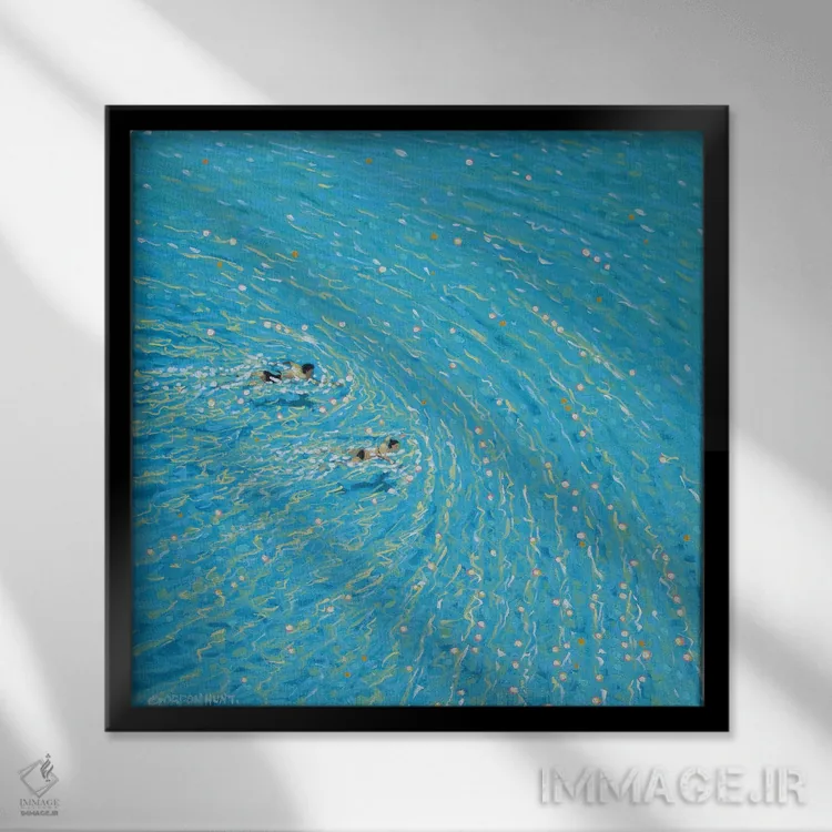 تابلو داخل آبی اثر گوردون هانت - نمای قابدار مشکی