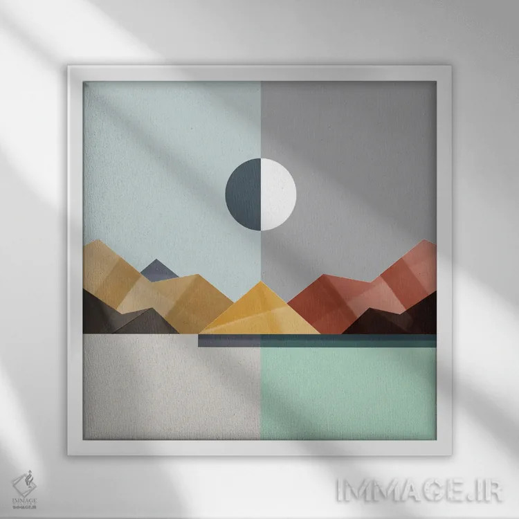 تابلو کوههای رنگارنگ ۲ اثر مارکو گونزالز - نمای قابدار سفید
