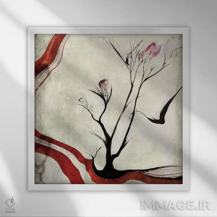 تابلو درختان آبرنگی یازدهم اثر مارکو گونزالز - نمای قابدار سفید