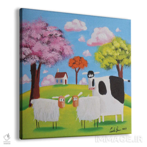 تابلو گاو و گوسفند اثر گوردون بروس - نمای پرسپکتیو محصول