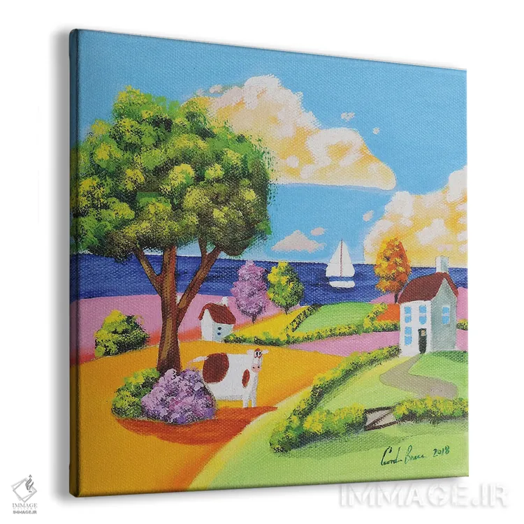 تابلو گاو در مزرعه اثر گوردون بروس - نمای پرسپکتیو محصول