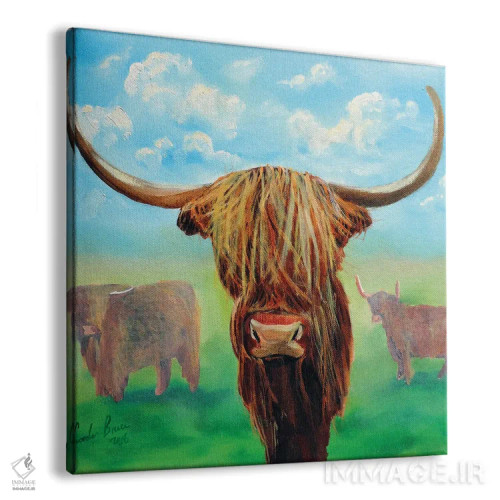 تابلو گاوهای کوهستانی (اسکاتلندی) اثر گوردون بروس - نمای پرسپکتیو محصول