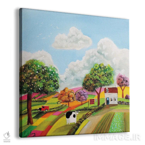 تابلو مزارع وصلهدوزیشده اثر گوردون بروس - نمای پرسپکتیو محصول