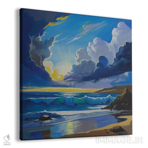 تابلو طلوع خورشید بر اقیانوس اثر گوردون بروس - نمای پرسپکتیو محصول