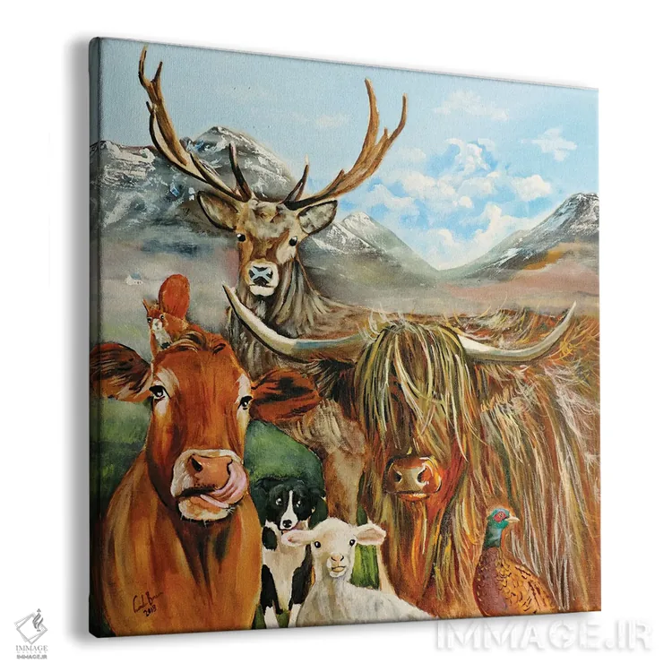 تابلو اهالی اسکاتلند اثر گوردون بروس - نمای پرسپکتیو محصول