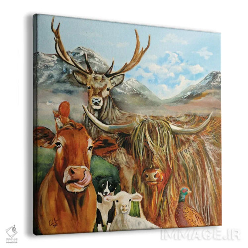 تابلو اهالی اسکاتلند اثر گوردون بروس - نمای پرسپکتیو محصول