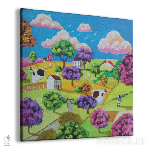 تابلو بادبادکبازی اثر گوردون بروس - نمای پرسپکتیو محصول