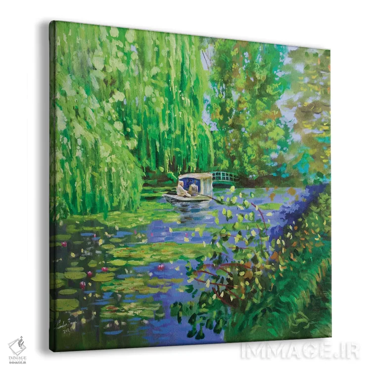 تابلو برکهٔ نیلوفر آبی مونه اثر گوردون بروس - نمای پرسپکتیو محصول