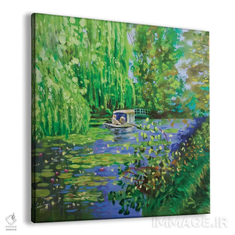 تابلو برکهٔ نیلوفر آبی مونه اثر گوردون بروس - نمای پرسپکتیو محصول