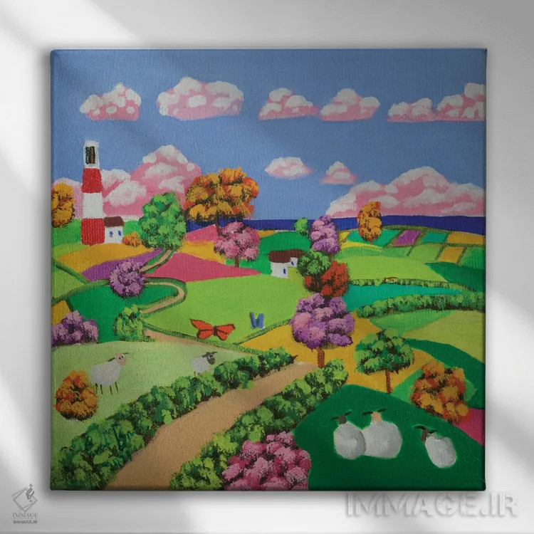 تابلو فانوس دریایی اثر گوردون بروس - نمای روبهرو روی دیوار