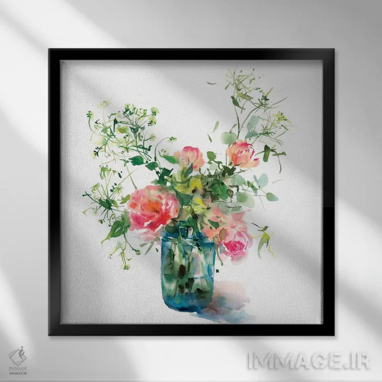 تابلو گلهای باغچه اثر گوشیا گرگورچیک - نمای قابدار مشکی