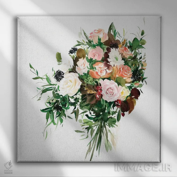 تابلو رز چای (نوعی گل) اثر گوشیا گرگورچیک - نمای روبهرو روی دیوار