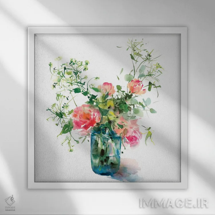 تابلو گلهای باغچه اثر گوشیا گرگورچیک - نمای قابدار سفید