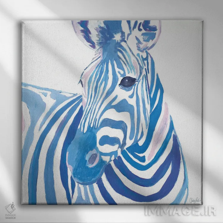 تابلو گورخر درخشان اثر چلسیا گودریچ - نمای روبهرو روی دیوار