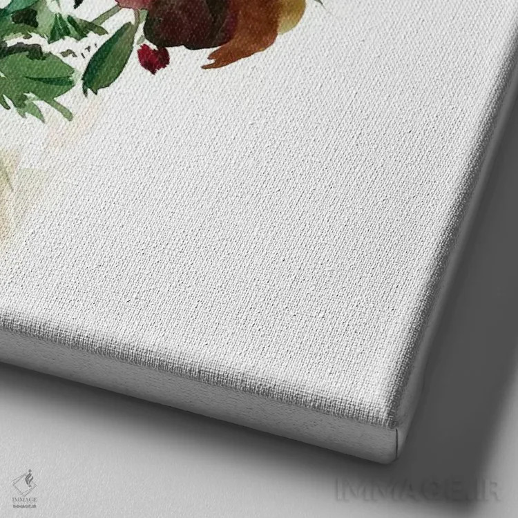 تابلو رز چای (نوعی گل) اثر گوشیا گرگورچیک - نمای نزدیک بافت بوم