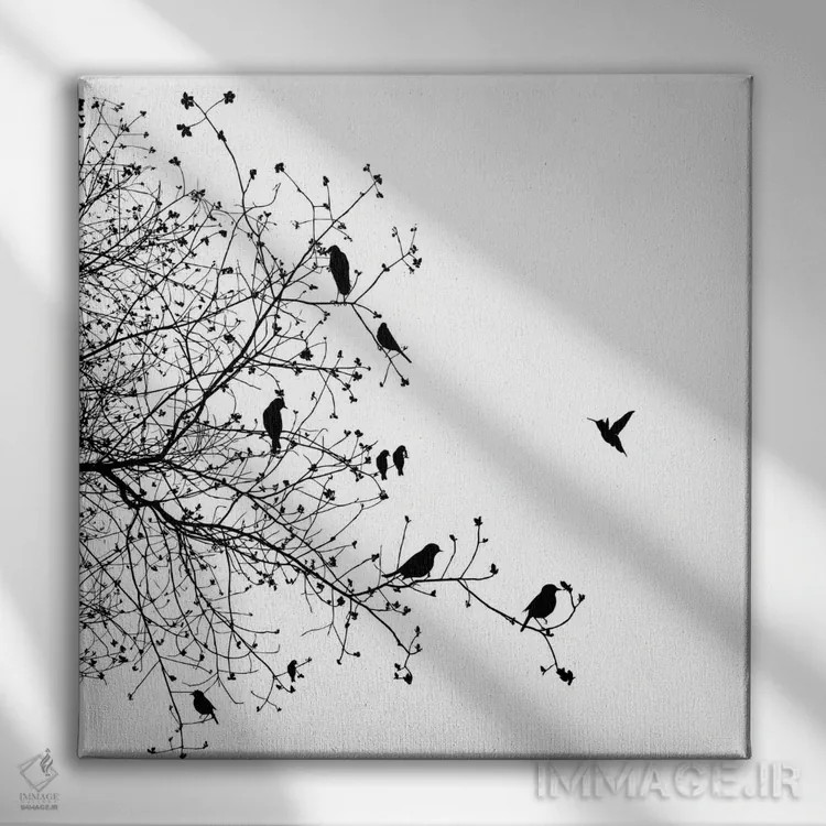 تابلو پرندگان I اثر گراف اینک - نمای روبهرو روی دیوار