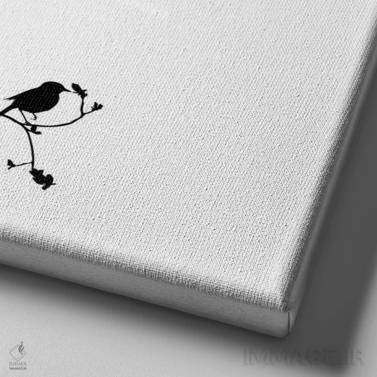 تابلو پرندگان I اثر گراف اینک - نمای نزدیک بافت بوم