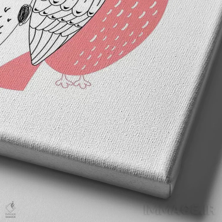 تابلو صف جغدها اثر گراف اینک - نمای نزدیک بافت بوم