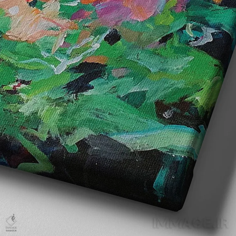 تابلو در کنار دریاچه اثر گِزیـن پوستما - نمای نزدیک بافت بوم