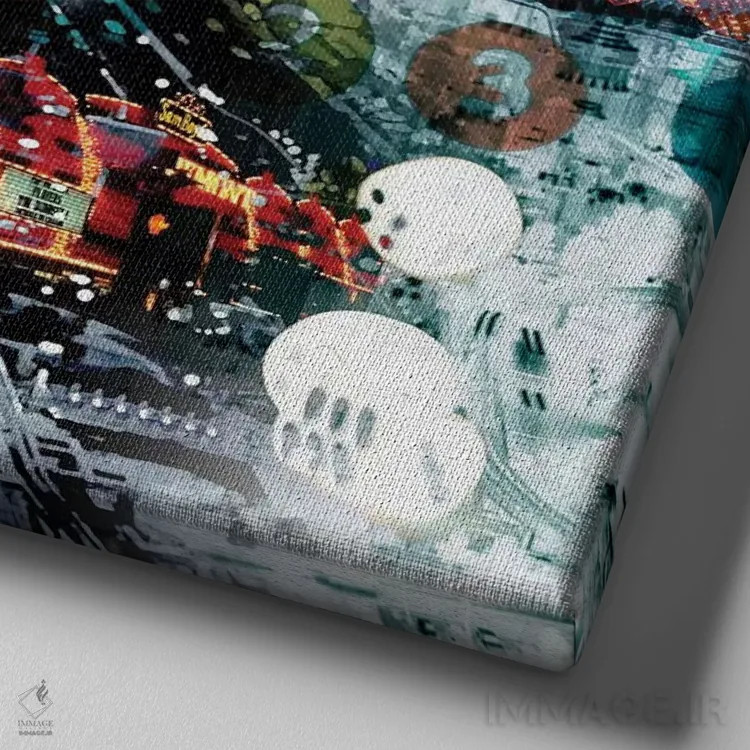 تابلو لاس وگاس (آمریکا) اثر گراف اینک - نمای نزدیک بافت بوم