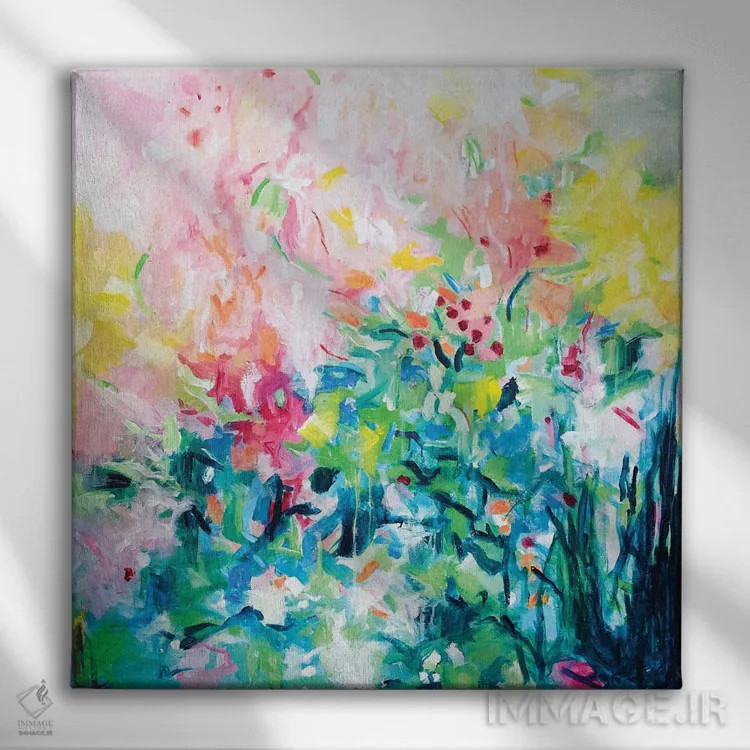 تابلو گلهایی که از آفتاب لذت میبرند اثر گِزیـن پوستما - نمای روبهرو روی دیوار