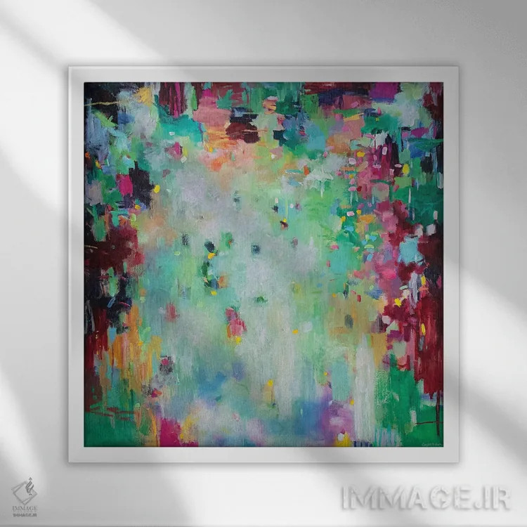 تابلو دریای شیشهای VIII اثر گِزیـن پوستما - نمای قابدار سفید