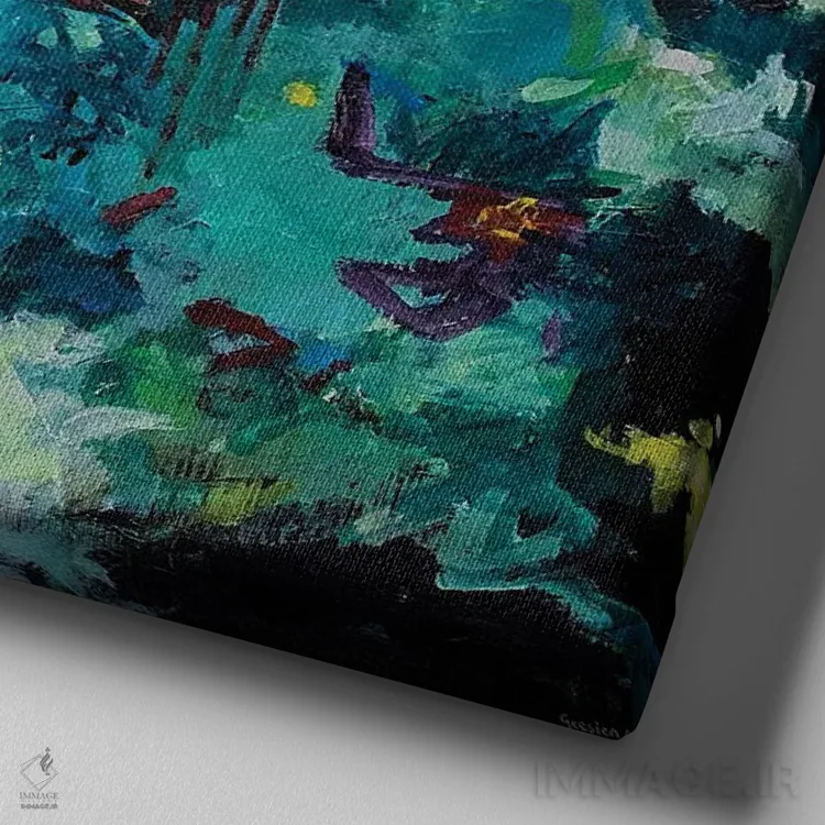 تابلو فقط خبر خوب به من بده اثر گِزیـن پوستما - نمای نزدیک بافت بوم