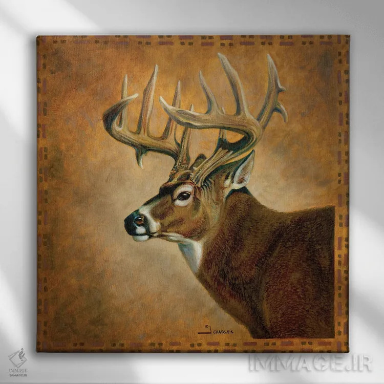 تابلو نیمرخ گوزنهای هیولاهای سایه اثر جی. چارلز - نمای روبهرو روی دیوار