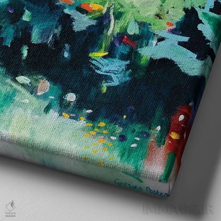 تابلو نسیم V اثر گِزیـن پوستما - نمای نزدیک بافت بوم
