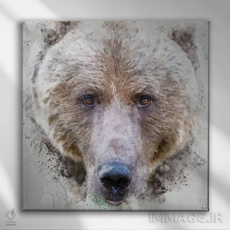 تابلو خرس گریزلی اثر راب فرانسیس - نمای روبهرو روی دیوار