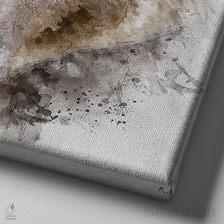 تابلو خرس گریزلی اثر راب فرانسیس - نمای نزدیک بافت بوم