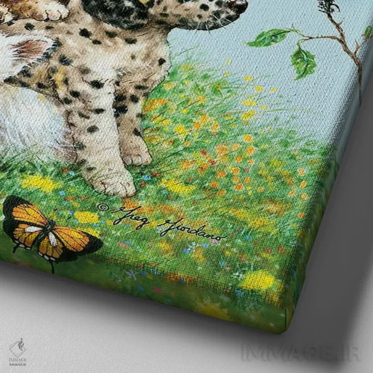 تابلو تولهسگها اثر گرگ جوردانو - نمای نزدیک بافت بوم