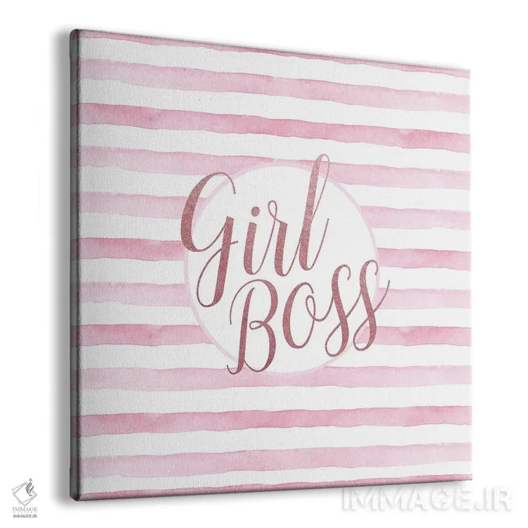 تابلو رئیس دختر رزگلد صورتی، مربع اثر آماندا گرینوود - نمای پرسپکتیو محصول