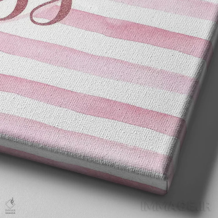 تابلو رئیس دختر رزگلد صورتی، مربع اثر آماندا گرینوود - نمای نزدیک بافت بوم