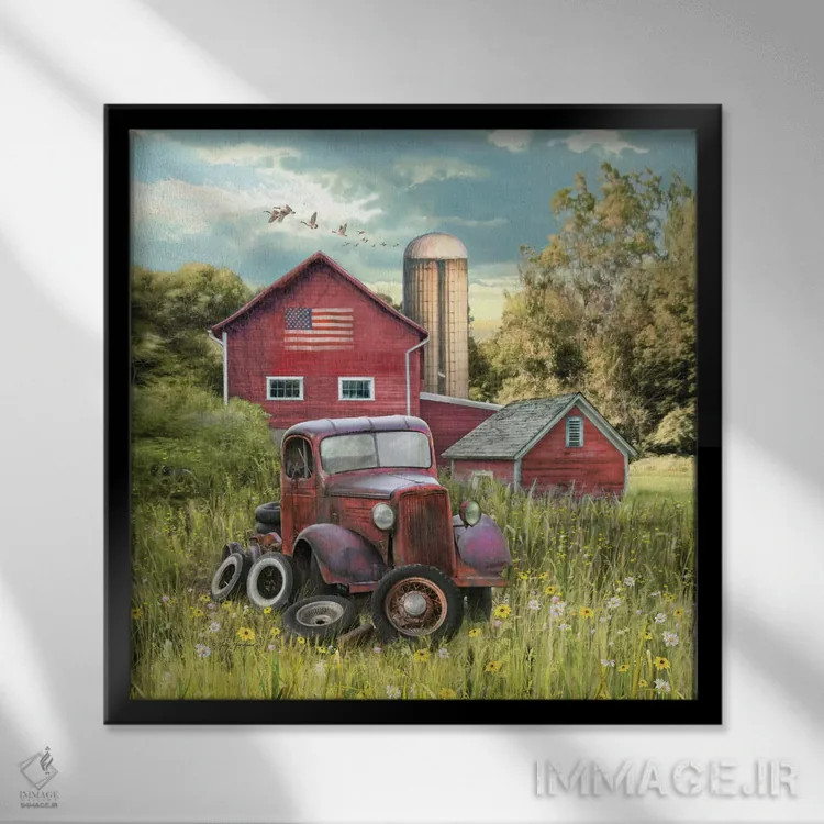 تابلو مزرعهٔ وطنپرستانه اثر گرگ جوردانو - نمای قابدار مشکی