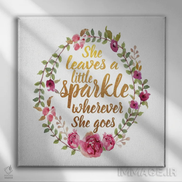 تابلو او ردخاطره بهجا میگذارد، مربع اثر آماندا گرینوود - نمای روبهرو روی دیوار