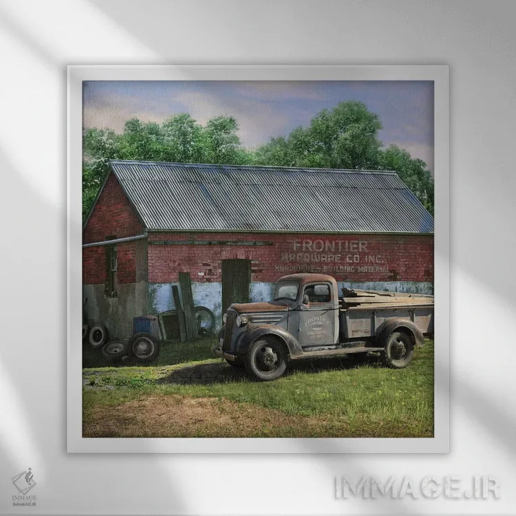 تابلو کامیون مرزی اثر گرگ جوردانو - نمای قابدار سفید