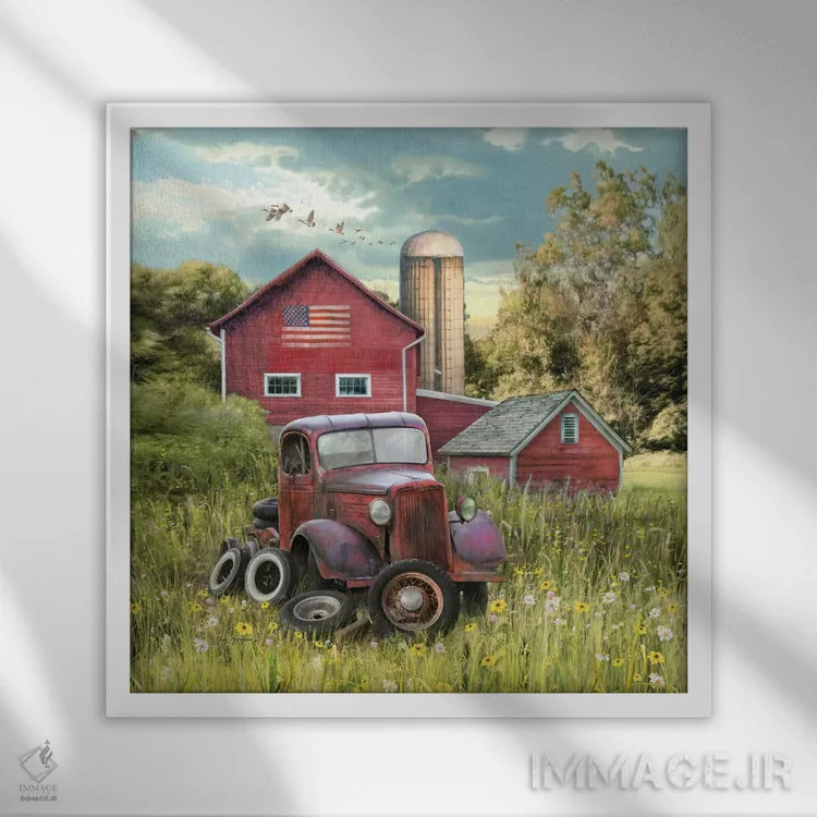 تابلو مزرعهٔ وطنپرستانه اثر گرگ جوردانو - نمای قابدار سفید