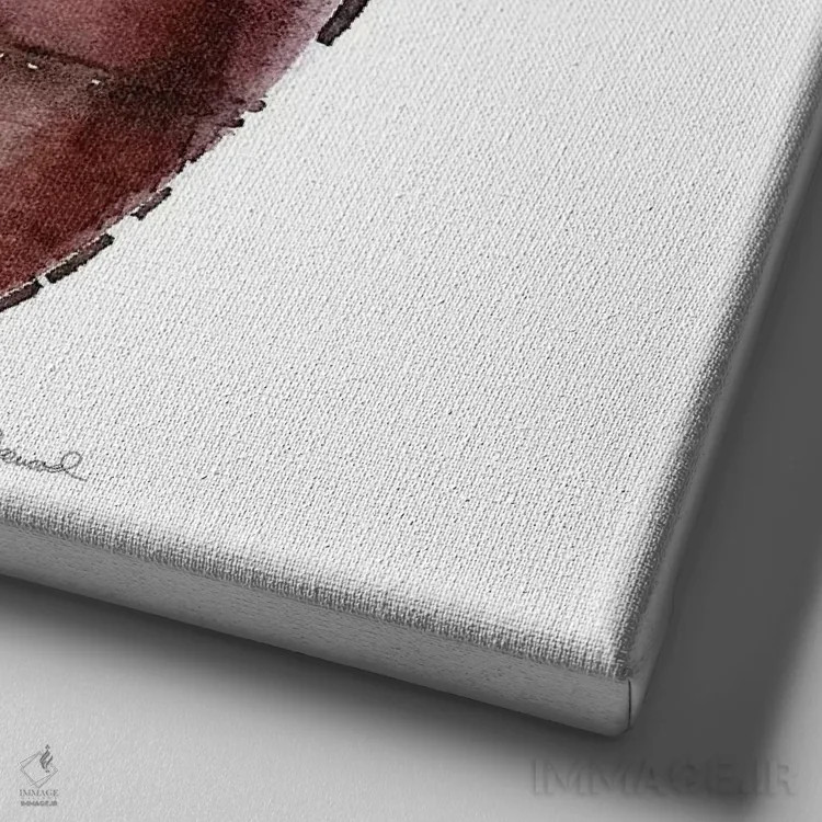 تابلو Square,کفش قهوهای مردانه، مربع شکل اثر آماندا گرینوود - نمای نزدیک بافت بوم