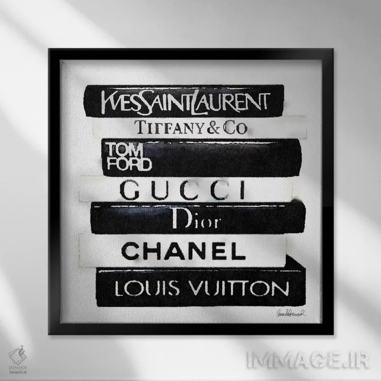 تابلو Black & White,دسته کتاب جدید، سیاه و سفید اثر آماندا گرینوود - نمای قابدار مشکی