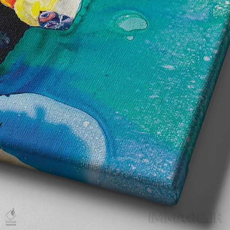 تابلو راهپیمای لبه I اثر کالی گاریس - نمای نزدیک بافت بوم