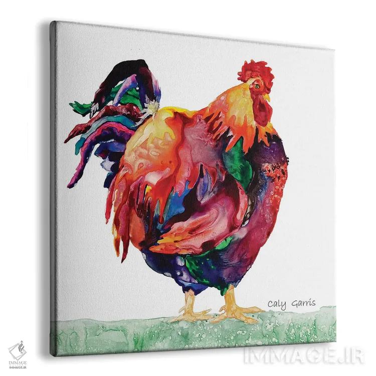 تابلو طرح تابلو چوبی خروس بیدارباش اثر کالی گاریس - نمای پرسپکتیو محصول