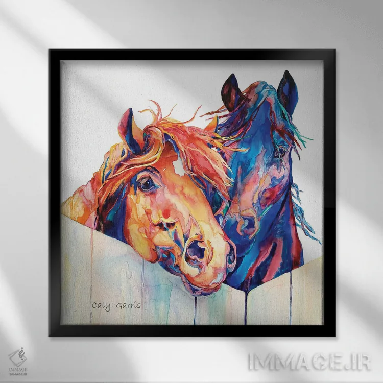 تابلو دوستان II اثر کالی گاریس - نمای قابدار مشکی