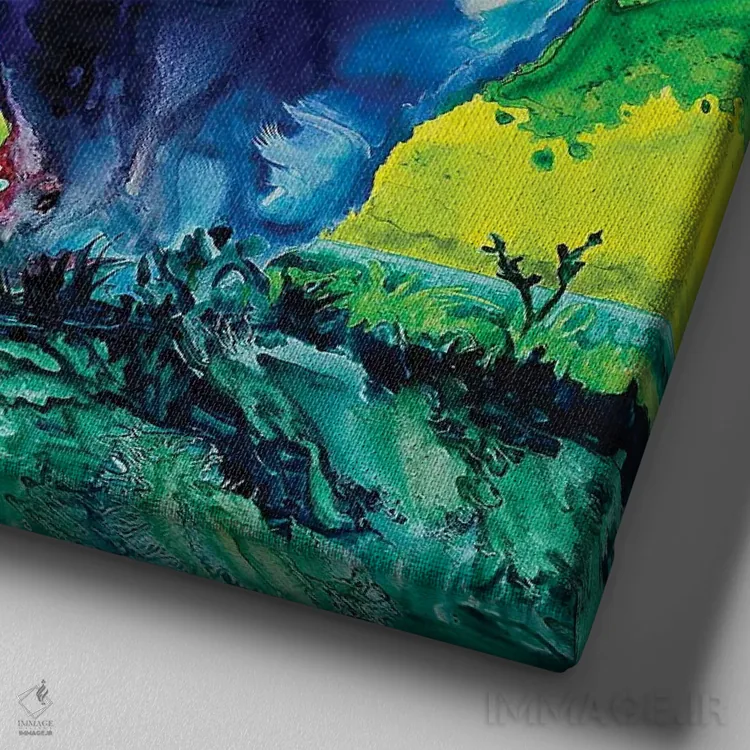 تابلو خرس کالی (نام خاص) اثر کالی گاریس - نمای نزدیک بافت بوم