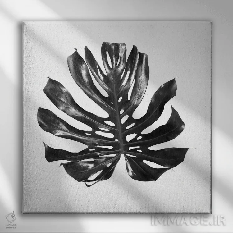 تابلو برگ مانسترا اثر گرگوری پرسکات - نمای روبهرو روی دیوار