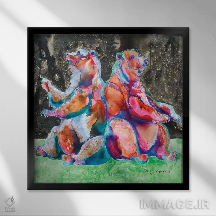 تابلو حرکات شبانه اثر کالی گاریس - نمای قابدار مشکی