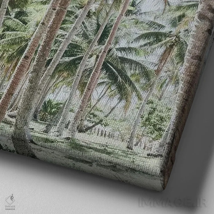 تابلو درختان نخل، فیلیپین اثر لوک آنتونی گرم - نمای نزدیک بافت بوم