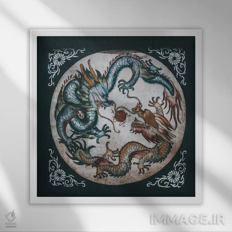 تابلو معبدهای چینی اثر لوک آنتونی گرم - نمای قابدار سفید