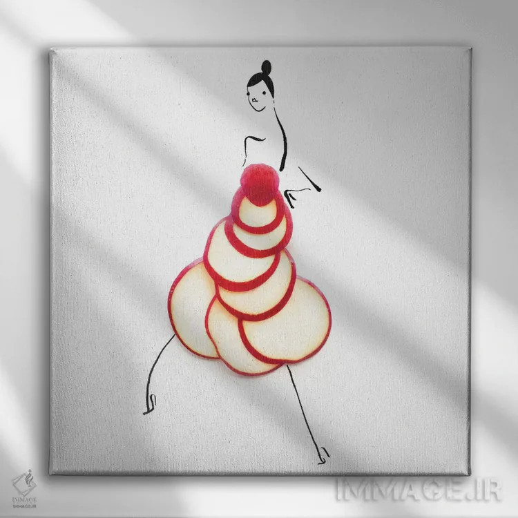 تابلو سیب (سری اول) اثر گرچن روهرز - نمای روبهرو روی دیوار