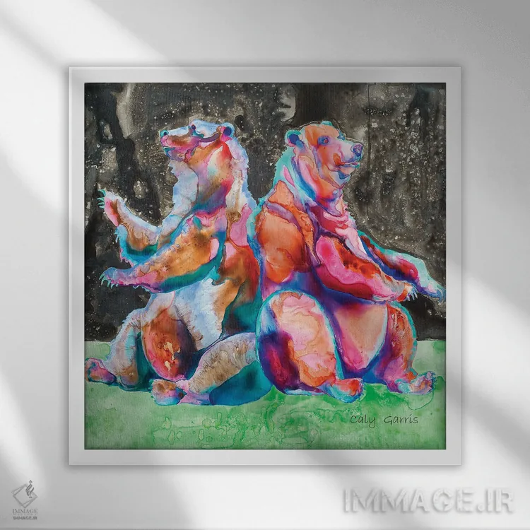 تابلو حرکات شبانه اثر کالی گاریس - نمای قابدار سفید